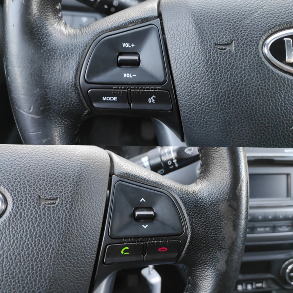 Car Styling Multifunctional Steering Wheel Control Button Audio Phone Volume Switch For Bluetooth For KIA RIO 2011-2014 steering wheel trim cover
