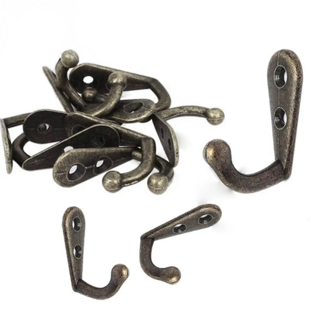 

With Screws Hook Zinc Alloy Organization Rustic Single Supplies Vintage Wall Mounted 25 PCS Bronze Hangers Hat Keys