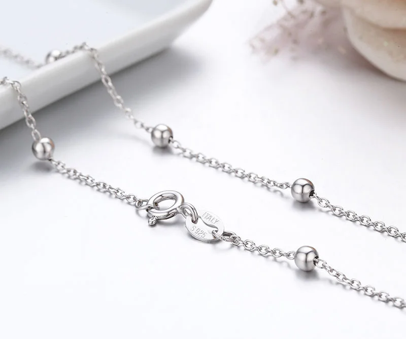 35cm-80cm 925 Sterling Silber Kreuz-Perlenkette Choker-Halsketten für Frauen und Mädchen Schmuck kolye collares collane collier ketting – Detail 21