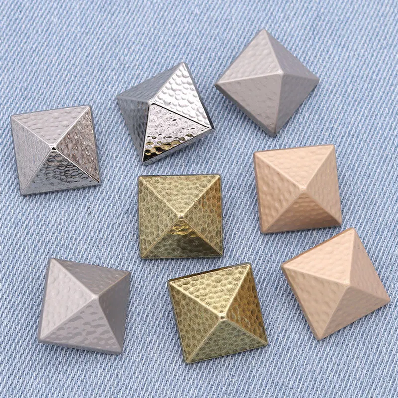 10PCS Wholesale Square Metal Buttons High-grade Sweater Coat Fashion Clothing Vintage Buttons 2