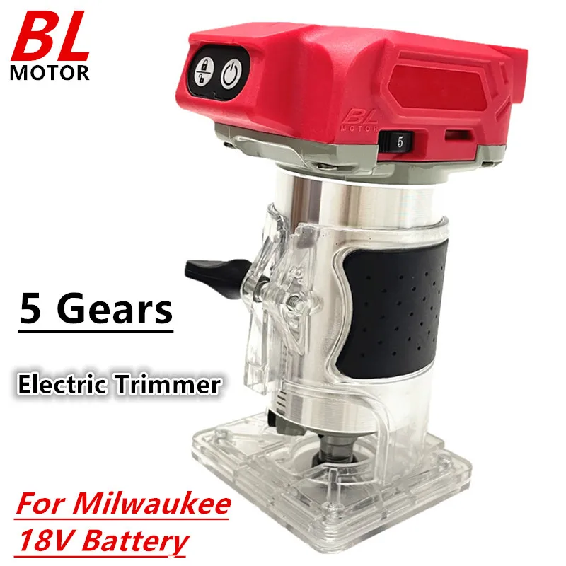 Brushless Electric Trimmer Woodworking Trimming Machine Cordless Wood Router Milling Engraving Fit For Milwaukee 18V Battery