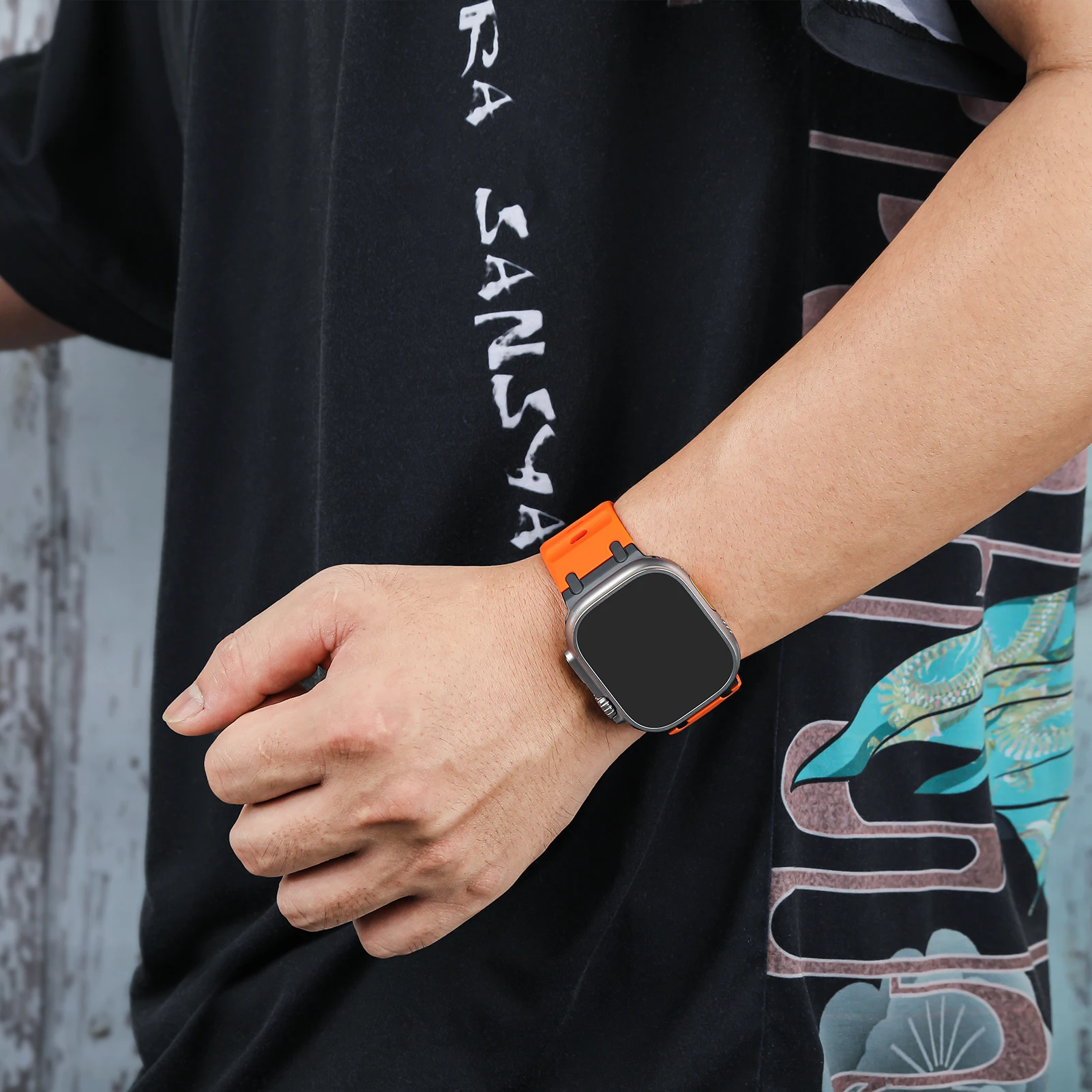 Sport Silicone Strap with Stainless Steel Clasp - Premium Watch Band Bracelet