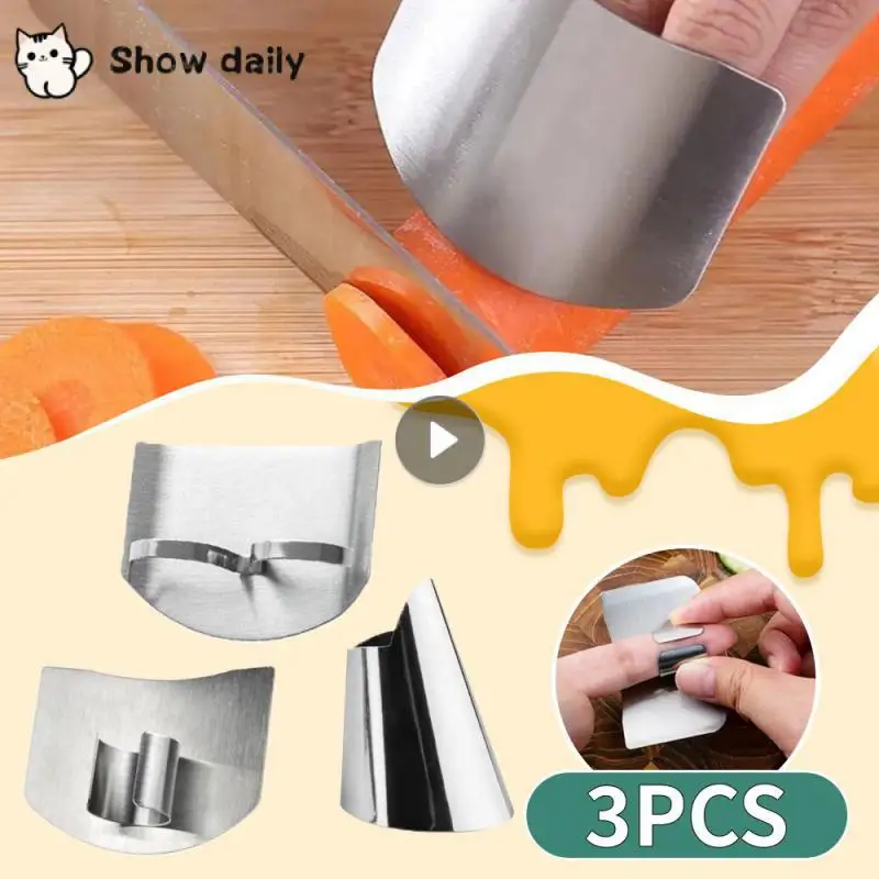 Stainless Steel Finger Protector Anti-cut Finger Guard Safe Vegetable Cutting Hand Protecter Kitchen Gadgets Kitchen Accessories