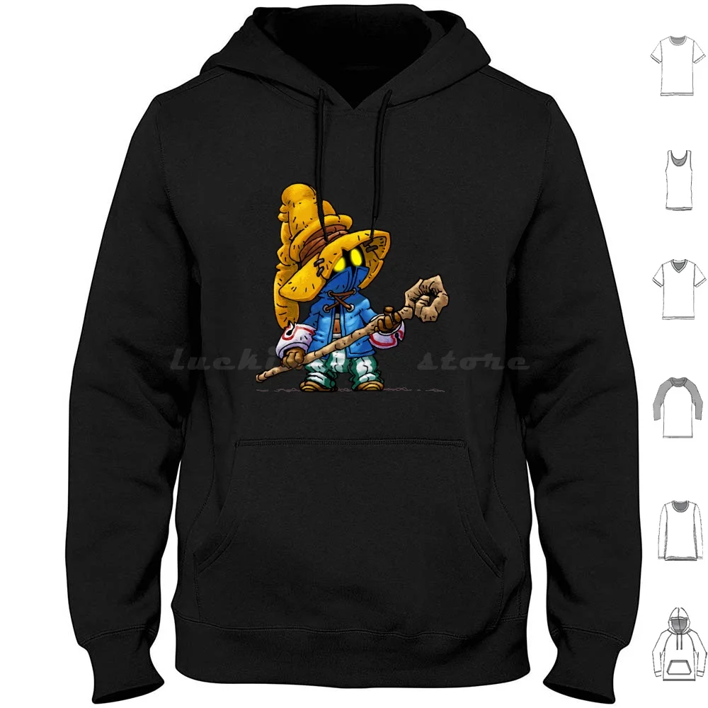 I Am A Mage Vivi Felpe Con Cappuccio Manica Lunga Ffix Final Fantasy Chocobo Black Mage Ornitier Ff9 Vivi Mage Fantasy Wizard