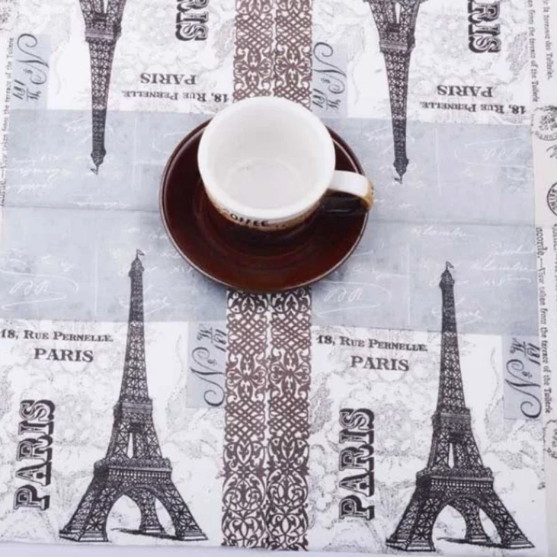 Limited Edition Eiffel Tower Colourful Napkin Eiffel Tower Print Colourful Tissue Paper Collector's Edition 20pcs/pac 2-Ply 33cm