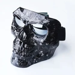 Cool Skull Motorcycle Face Mask with Goggles Mask Vintage Open Face Motorcycle Helmet Moto Casco Face Shield Capacete De Moto
