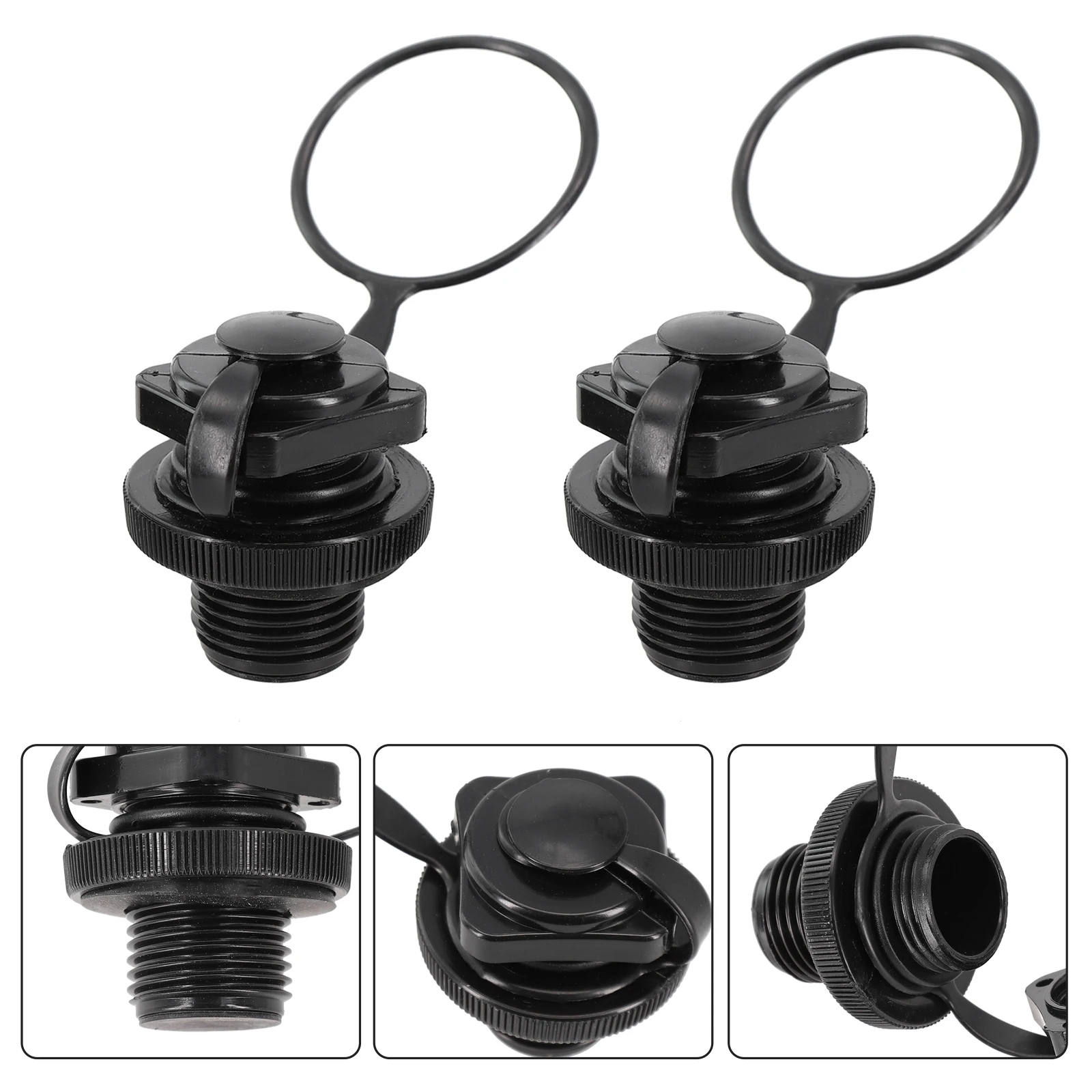 2pcs Air Valve Hot Sale Inflatable Kayak Screw Air Valve Replacement Spiral Plugs Leak-proof Design One-way Inflation Parts