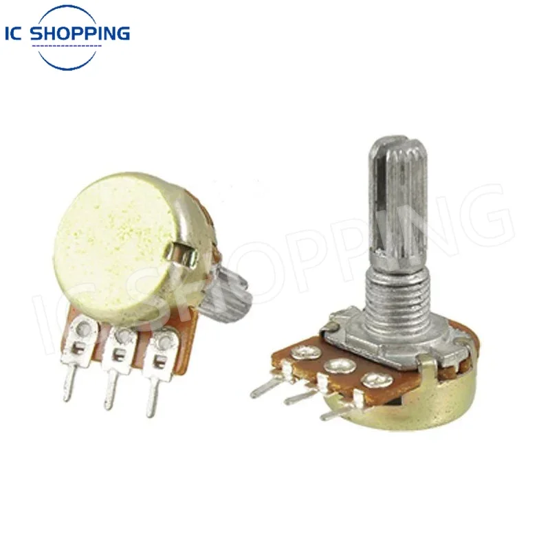 50PCS WH148 Single Linked Potentiometer 500R B501 B1K 2K 5K 10K 20K 50K 100K 500K 1M Handle Length 20mm Adjustable Resistance