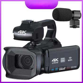 4K 캠코더 유튜브 비디오 카메라, 녹화 와이파이 18X 디지털 줌, 휴대용 64MP 전문 카메라 스트리밍, 자동 초점