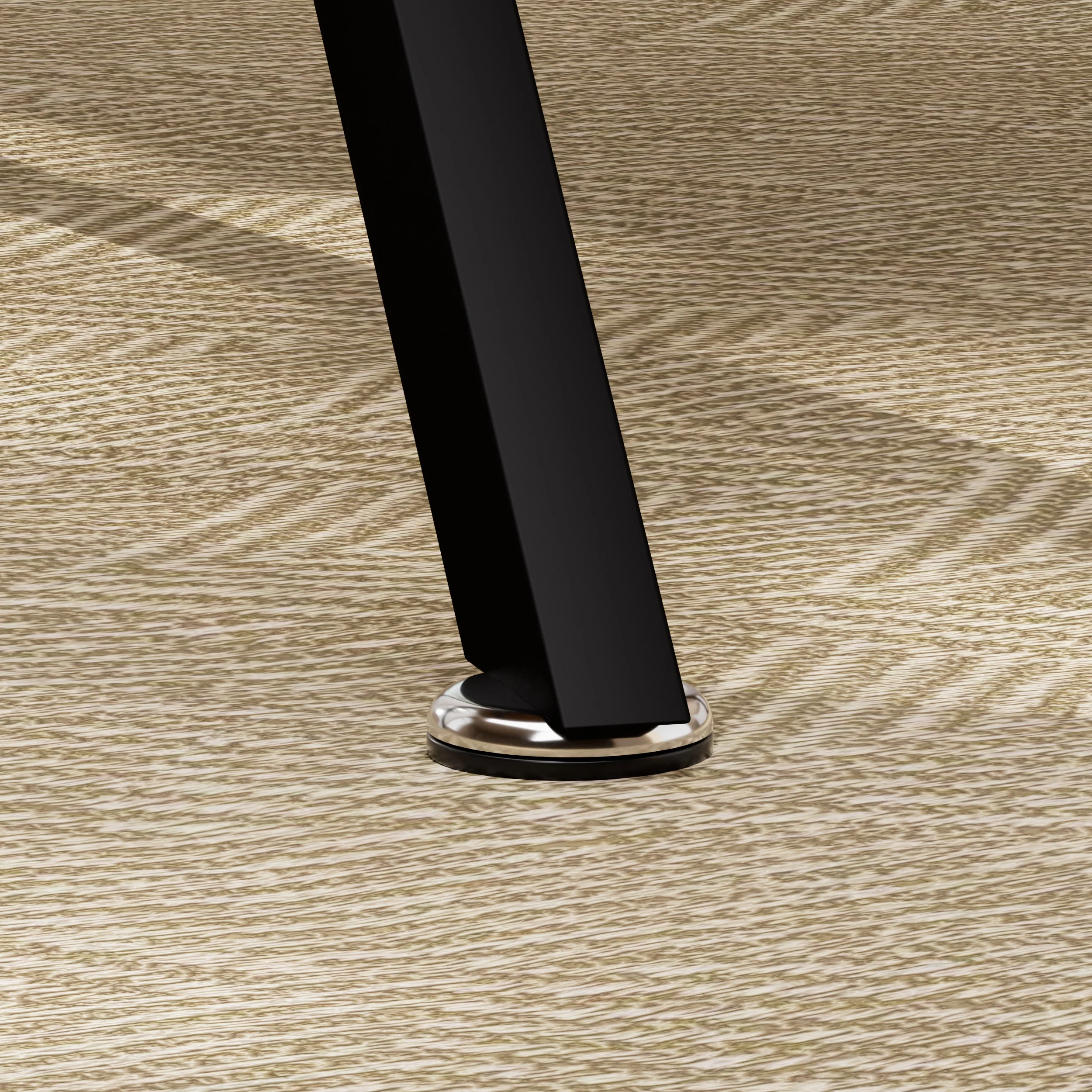 90 cm runder Esstisch für 1-4 Personen, platzsparend, stabile Metallbeine, braun und schwarz. – Detail 10