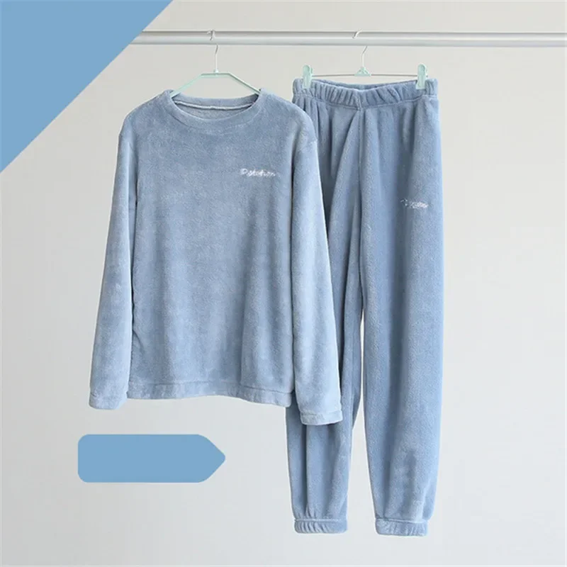 Tulip Pattern Round Neck Coral Fleece Winter Pajama Set main image 1