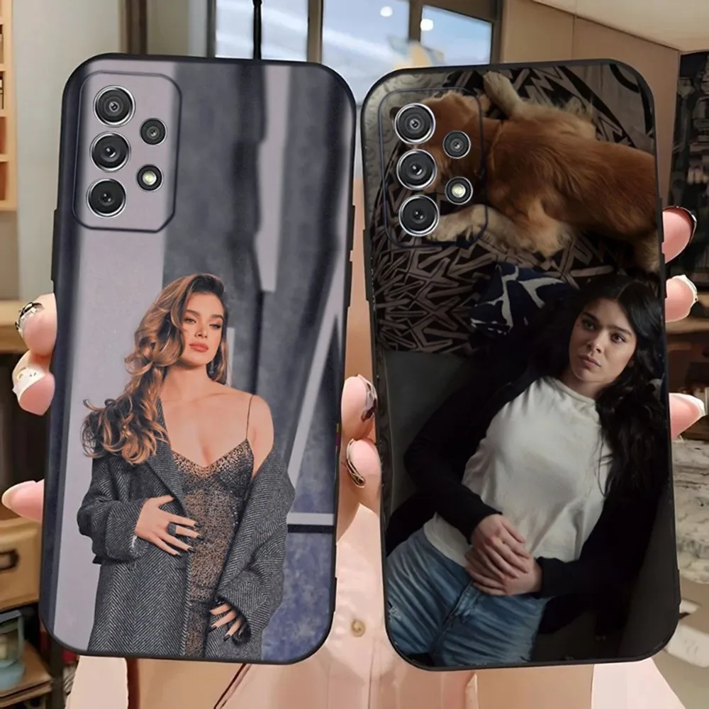 Custodia Per Telefono Hailee Steinfeld Per Samsung Galaxy A13,A21S,A22,A31,A32,A52,A53,A71,A80,A91 Cover Morbida Nera Per Telefono