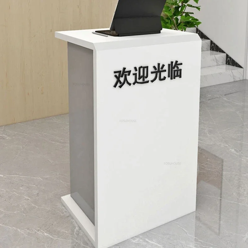 Modern Small Beauty Salon Reception Desks Creative Shop Counter Cash Register Simple Church Pulpit Office Bar Table Welcome Desk