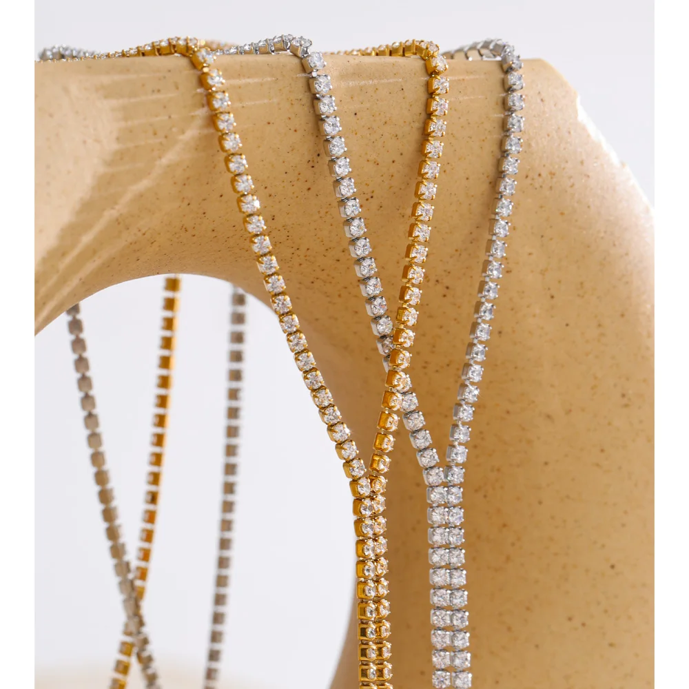 Yhpup Necklace Zirconia Chain Pendant