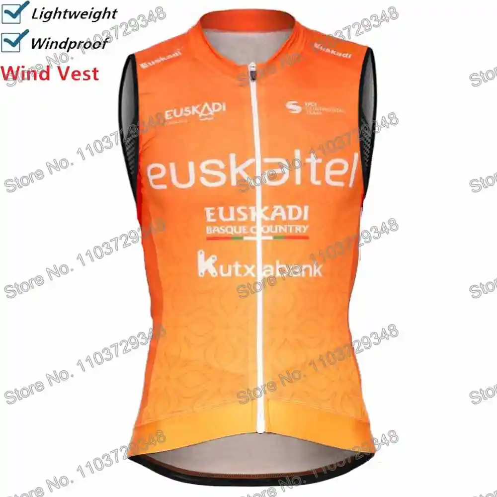 Euskaltel Cycling Vest Windbreaker Pro Race Men Wind Vest Summer Road Race Bike Jersey Sleeveless MTB Women Bicycle Jacket