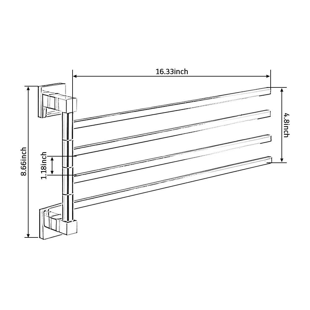 Stainless Steel Wall Mounted Towel Holder Rack