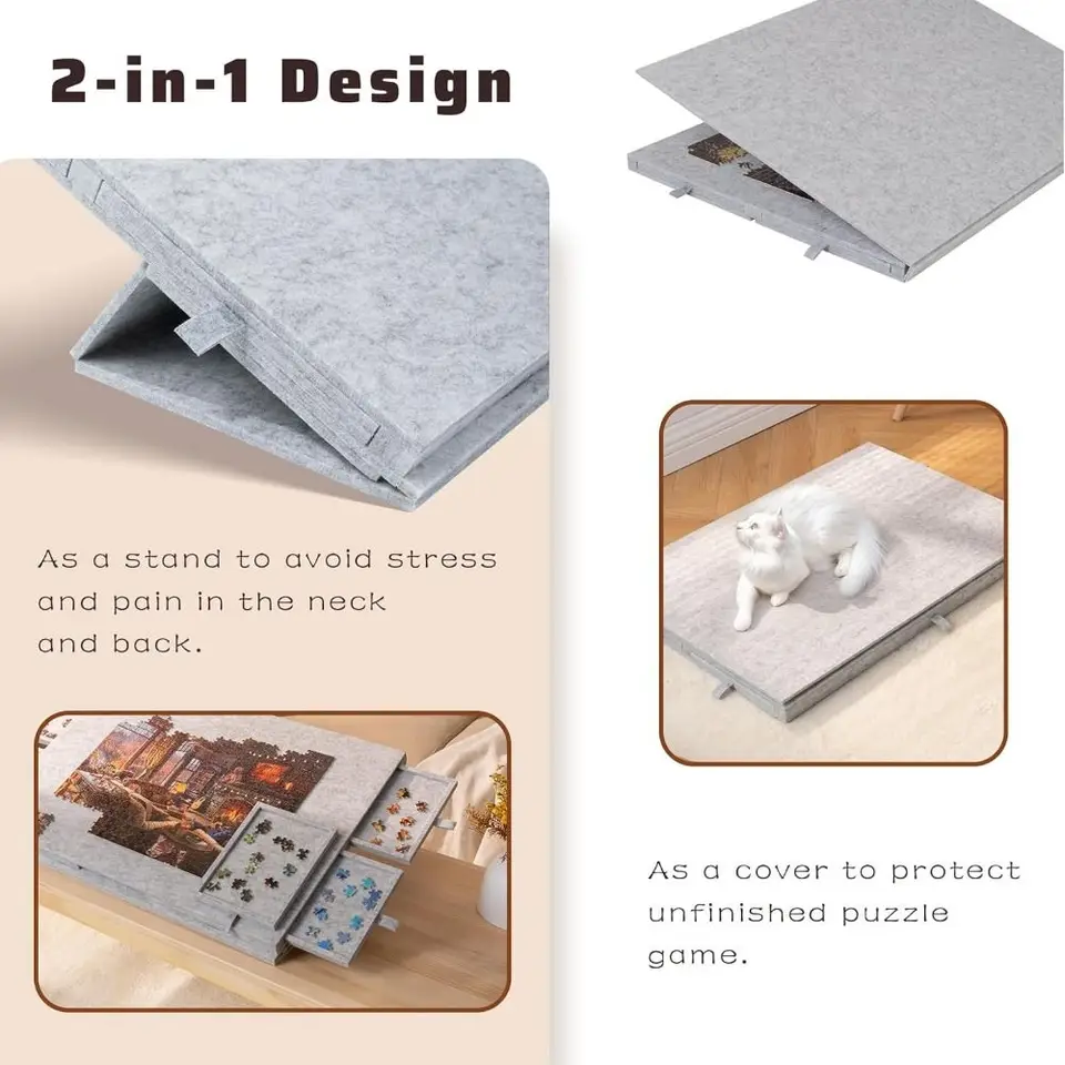 Ainiv Tappeto Puzzle 1500 Pz, Tappetino Puzzle Feltro, Portatile Puzzle Roll Mat Antiscivolo
