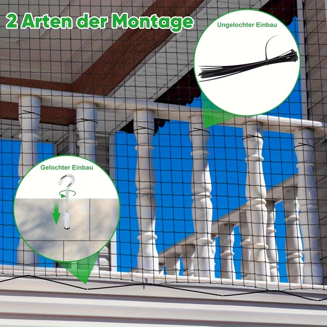 Balcony Netting for Pets Anti-Fall Mesh Cat Safety Fence for Patio Pet Guard Netting for Balcony Stairs Doorway Window Gate Deck 3
