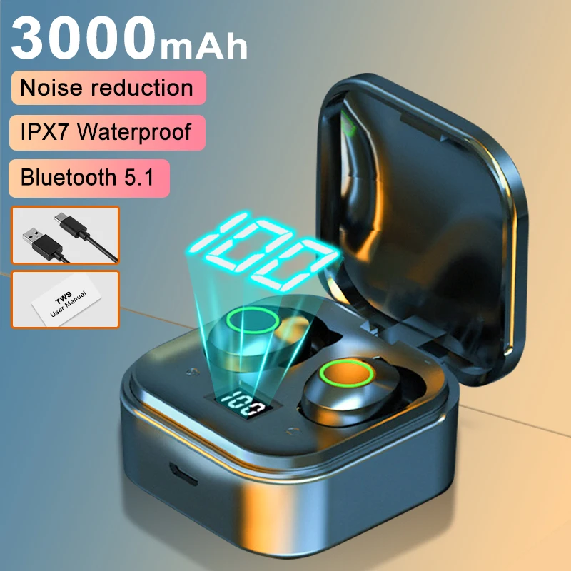 наушники Bluetooth TWS беспроводные V5. 1 спортивный шепот 9D стереофонический бас с