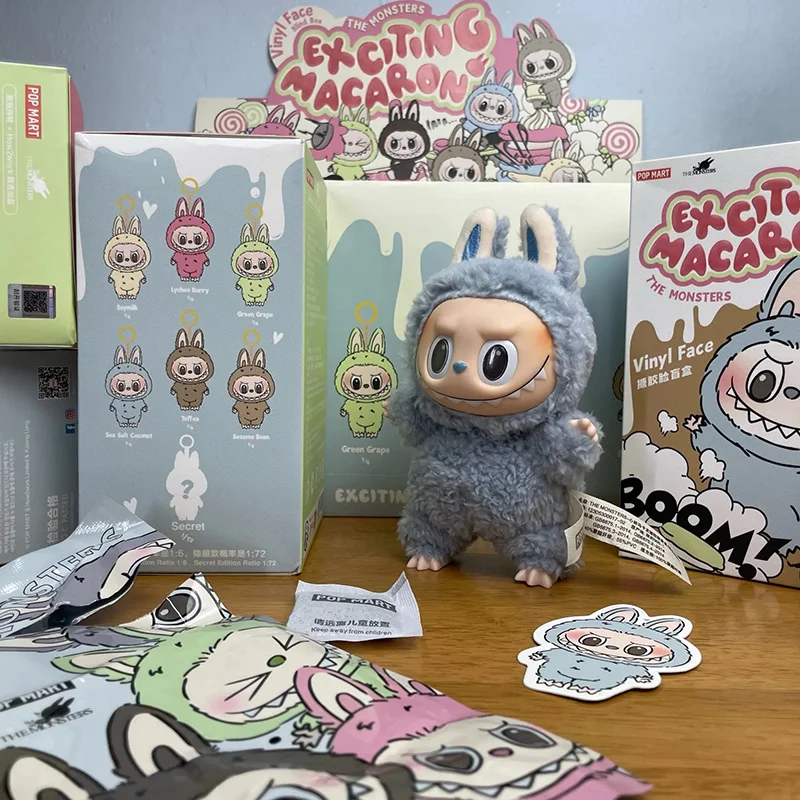 Labubu Macaron Sit Party Vinyl Face Blind Box – 1st & 2nd Gen Plush Doll, Decorative Surprise Collectible Gift 4