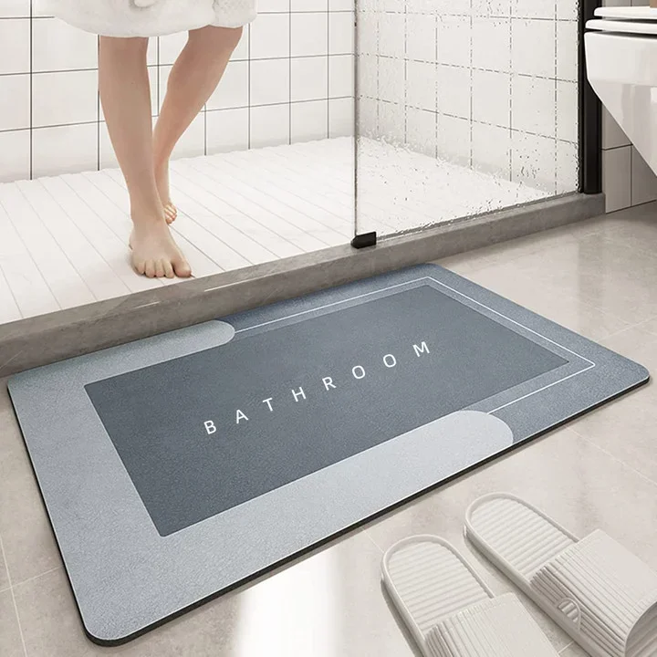 Alfombra de baño absorbente, estera de secado rápido, alfombra de baño  mágica de silicona, alfombra de suelo antideslizante, respaldo de goma para  baño, ducha, fregadero - AliExpress 15