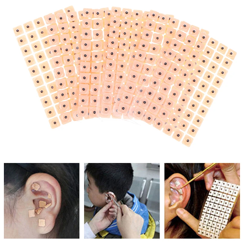 600Pcs Disposable Ear Press Seeds Medical Acupuncture Vaccaria Plaster Bean Ears Stickers Acupoint Massage Ear Massage Stickers medical science teaching aids training cow cat pig dog animal acupuncture model