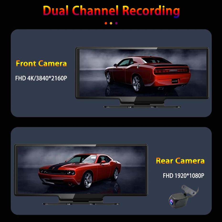 WHEXUNE  ķ 4K 2160P Ĺ ī޶ ī÷  ȵ̵ ڵ GPS ׺̼,  , ڵ DVR BT FM , 10.26 ġ