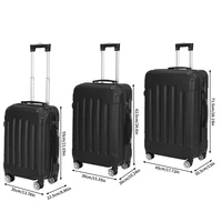 Ensemble de bagages Rosahqnda 3 pièces, ensemble de valises de voyage avec serrure TSA et roulettes pivotantes, ensemble de bagages de voyage en ABS rigide, chariots à roulettes 2