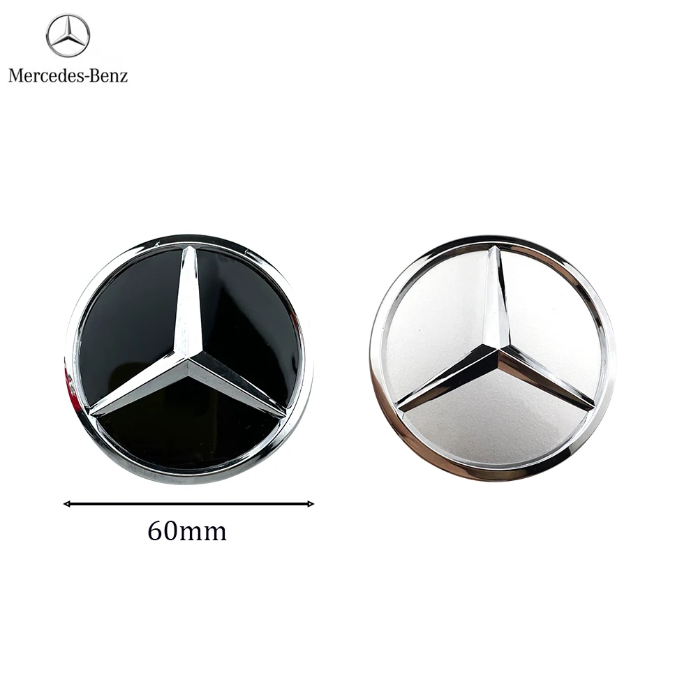 Wheel Hub Covers Wheel Hub Caps 4pcs 60mm Black Silver Car Wheel Cap Badge Cover For Mercedes Benz W176 W177 W204 W205 W212 W213 W206 X156 X253 W117 W166