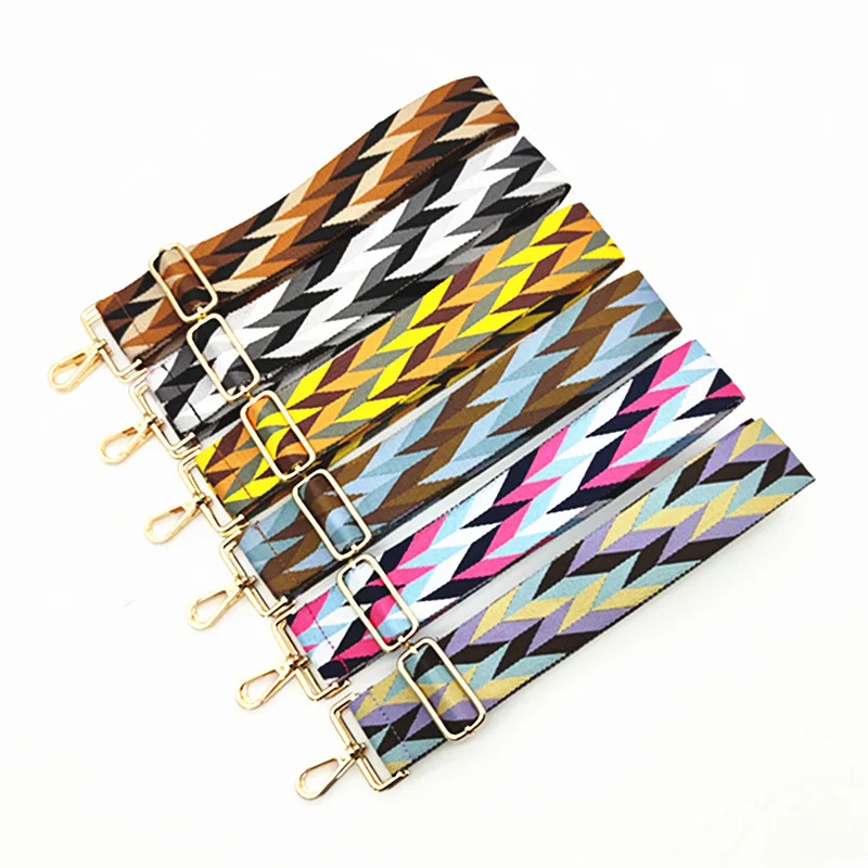 

JYSHINE 5CM Wide Shoulder Strap Mixed Color Single Shoulder Bag Strap Adjustable Cross Body Strap Bag Accessories Replace Straps