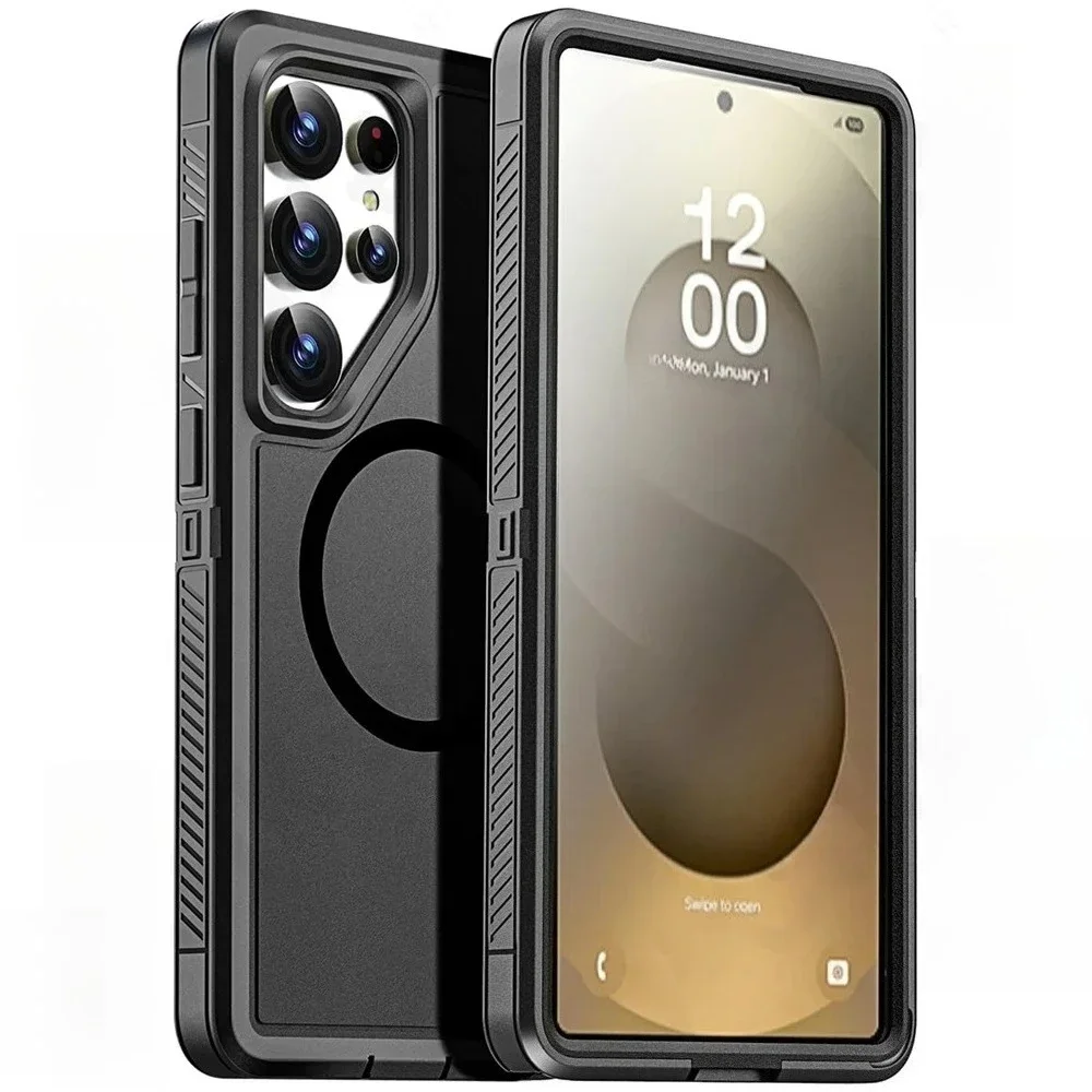 Premium Tough Matte Anti-Slip Case with Magnetic Wireless Charging Protector Cover