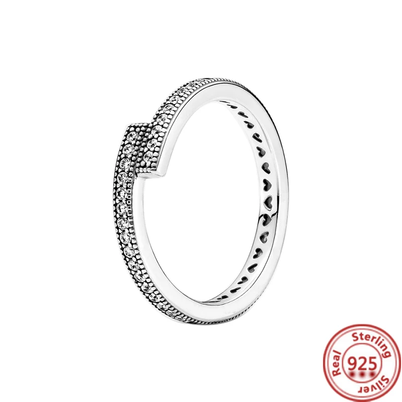 Echt 925 Sterling Zilveren Ring Hart Sneeuwvlok Helder Zirkoon Vlinder Glanzende Zirkoon Fijne Sieraden Luxe Jubileum Vrouwelijke Gift