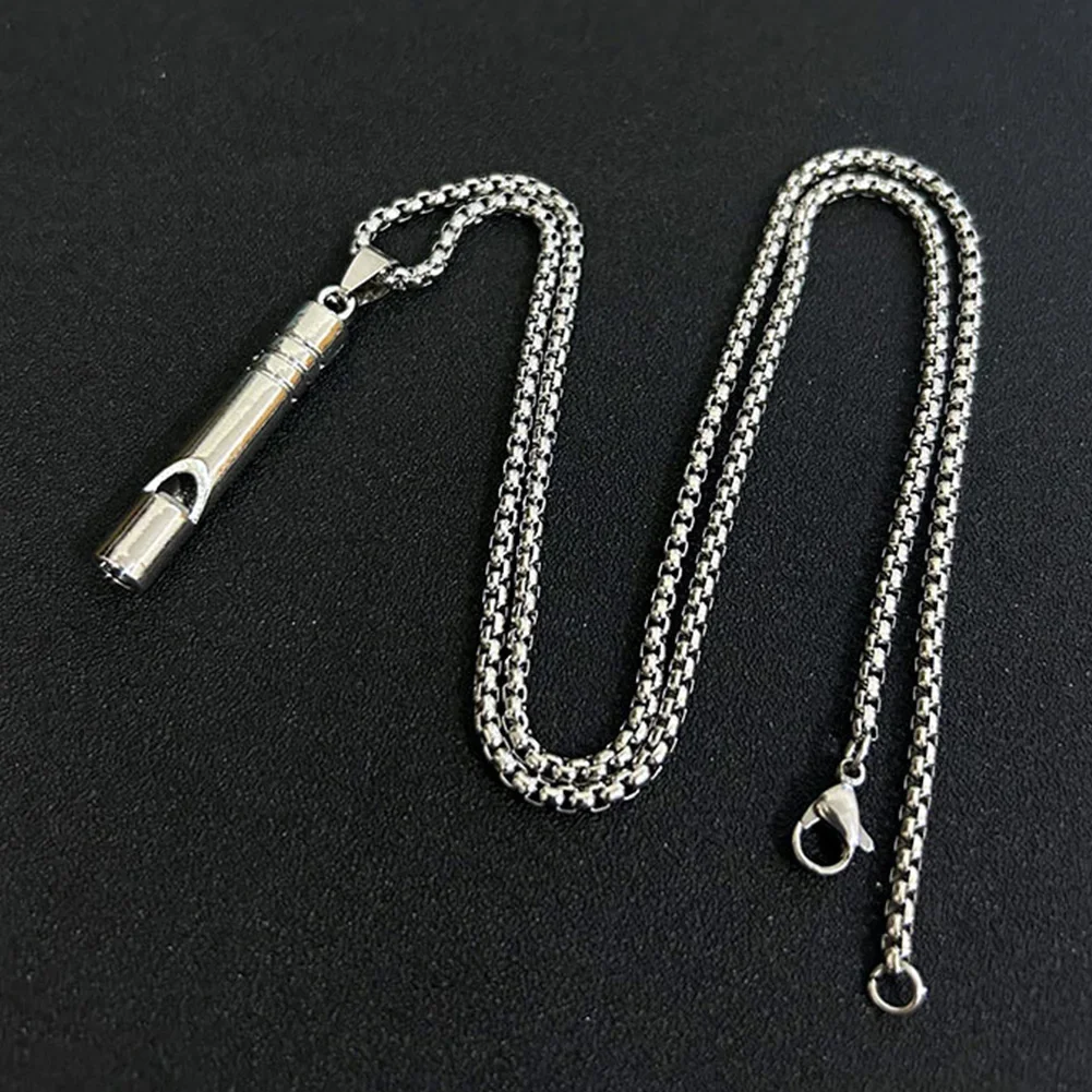 1Pc Outdoor Titanium Emergency Whistle Survival Safety MINI Whistle EDC Whistle Necklace Hiking Camping Trip Explore Survival