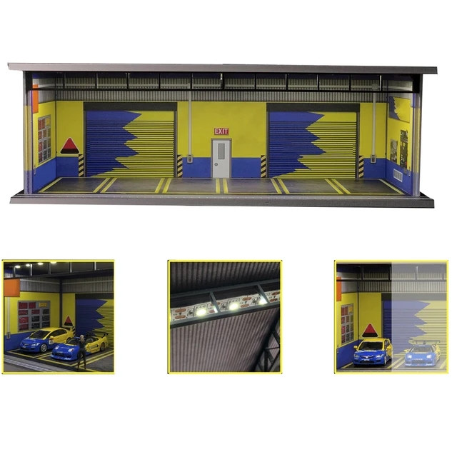 G Fans 1:64 Scale Car Garage Diorama Model With LED Lights