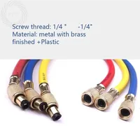 ชุดสายชาร์จขนาด 0.9 ม.-1.8 ม. พร้อมข้อต่อแบบลดการสูญเสียสำหรับน้ำยาแอร์ R134A R12 R22 พร้อมเกจวัดความดัน 4