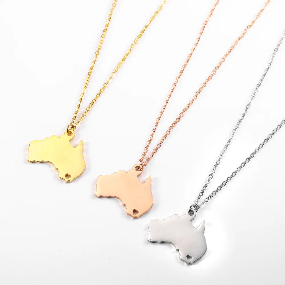 

Stainless Steel Australia Map Pendant Necklace Women Delicate Country Jewelry Gift For Him