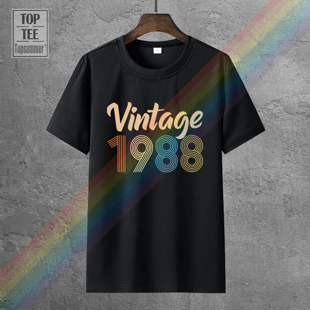

Vintage 1988 Fun 33Rd Birthday Gift Tshirt Logo Funny Tee Shirt Fashion Retro Couples Top T-Shirt Brand Harajuku T-Shirts