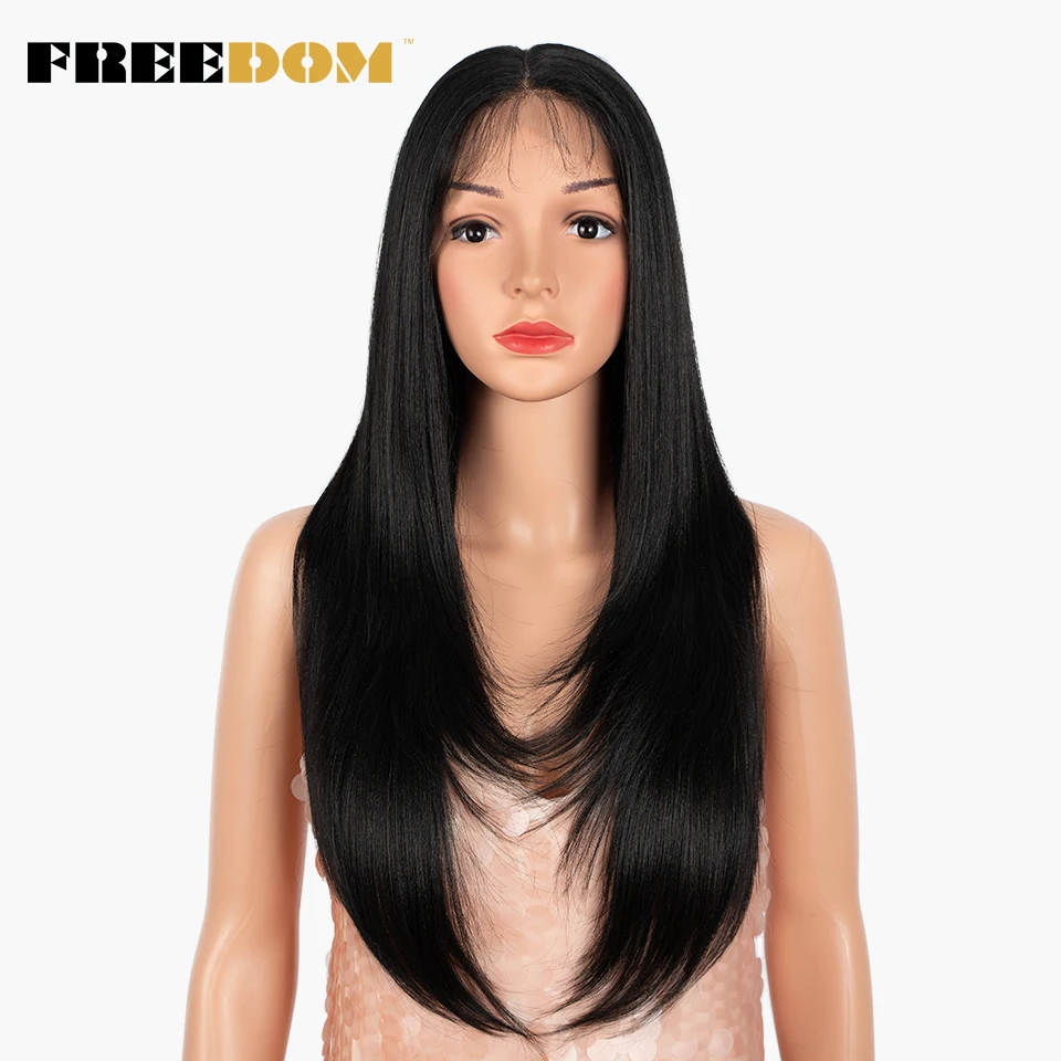 Synthetic Lace Front Wig lace front wig 26 inch Middle Part Long Straight Ombre Pink Blonde For Black Women Cosplay