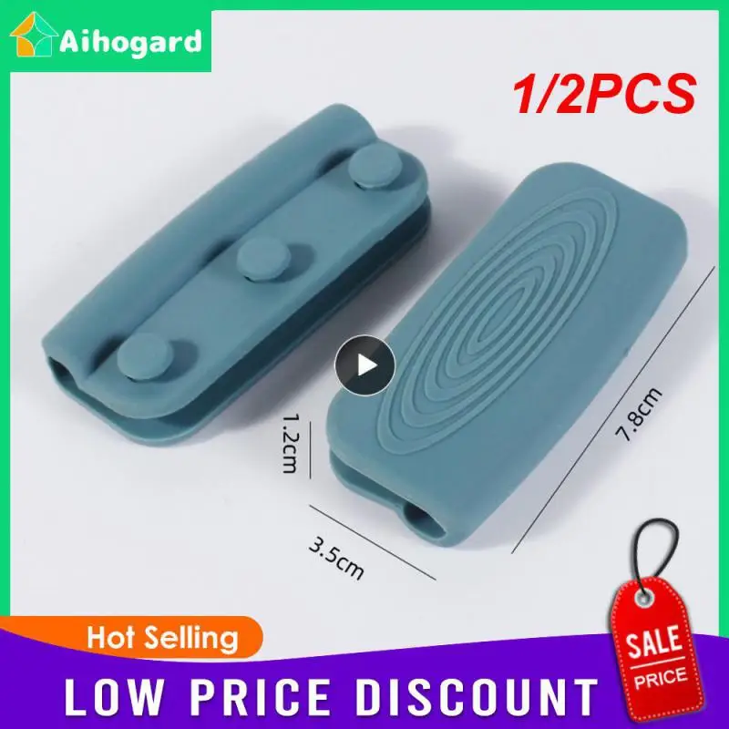 1Pair Silicone Handles Anti-Scalding Non-Slip SilicOne Pot Handle Cover Heat Insulation Handle Cover Kitchen Accessories