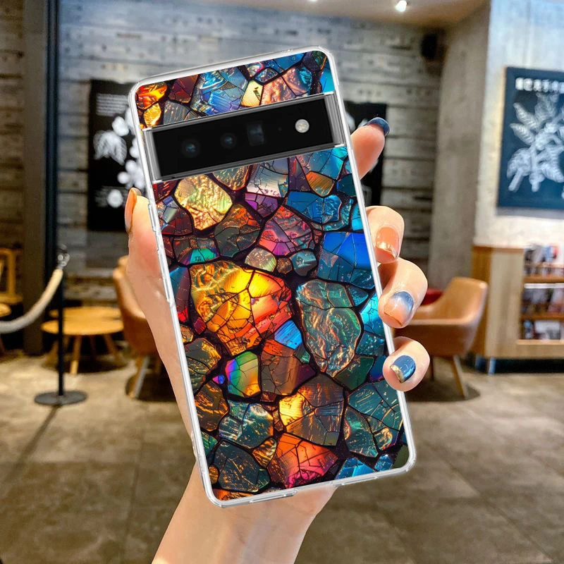 Elegant Marble Design Shockproof Silicone Phone Case - Transparent Shell