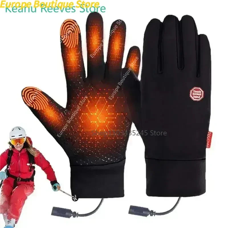 Gants chauffants à doublure électrique Rechargeable, chauds d'hiver, pour l'équitation en plein air, le ski, la moto, accessoires de cyclisme, chauffe-mains