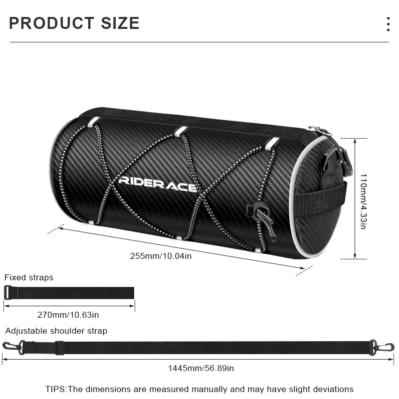Borsa da Manubrio RIDERACE, Borsa a Tracolla Portatile, Borsa Anteriore per Bicicletta, Accessori per Ciclismo Multifunzionali MTB - immagine 6