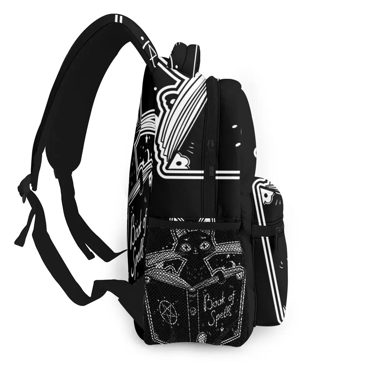 Black Witch's Cat Reading The Book of Dark Magic School Bag Girls Travel Bag Backpack with Multiple Using Women Backpacks 3