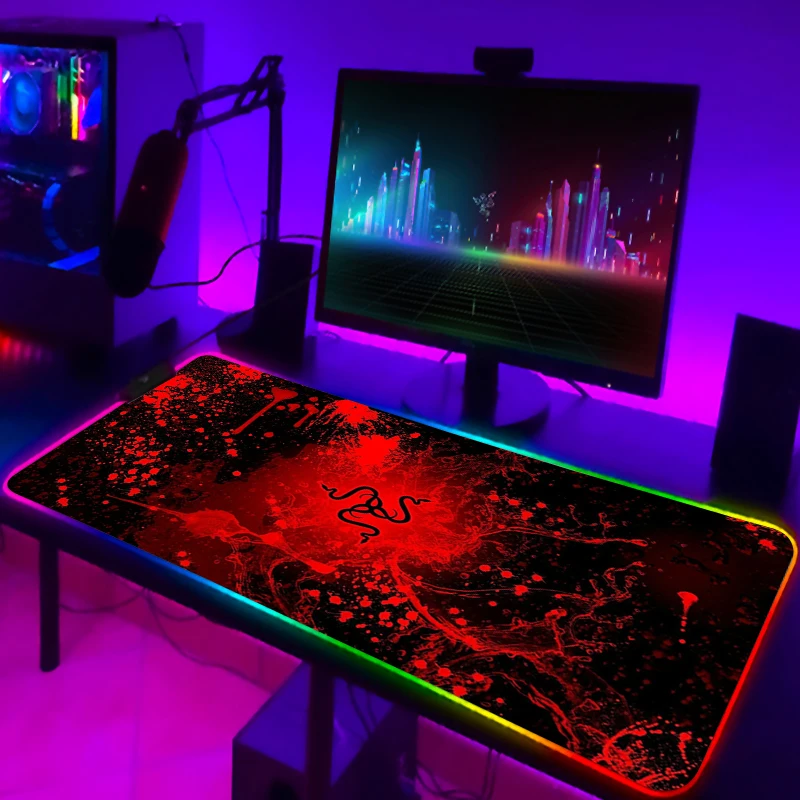 

Gaming Mouse pad RGB Accessories Computer XXL New Razer Mousepad PC Gamer Rubber Carpet With Backlit speed For CSGO LOL Desk Mat