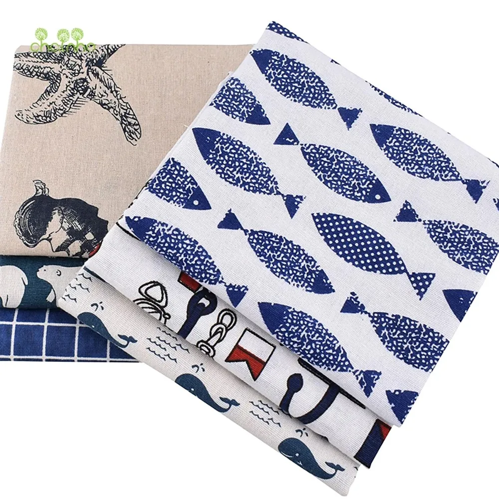 Chainho,Printed Cotton Linen Fabric,DIY Sewing Quilting Material,Cloth For Table,Sofa,Curtain,Bag,Cushion,Furniture Cover,15CL14