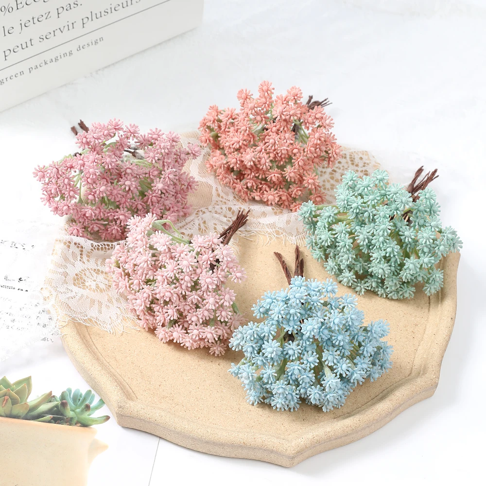 6Pcs/Bunch Babys Breath Artificial Flowers Plastic Gypsophila DIY Floral Bouquets Arrangement For Wedding Home Decoration
