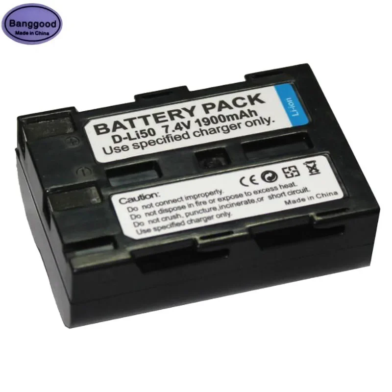 Batteria Per Fotocamera 7.4V 1900Mah D-Li50 Dli50 Np-400 Np400 Per Pentax K10D K20D Per Samsung Gx10 Gx20 Sigma Per Minolta A7 A5