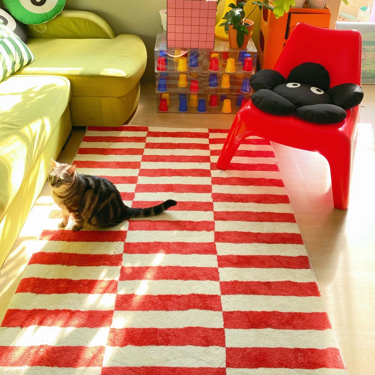 Retro Colorful Striped Carpets Large Area Living Room IG Decoration Thickened Winter Rugs Cloakroom Bedroom Holiday Stylish Mat 3