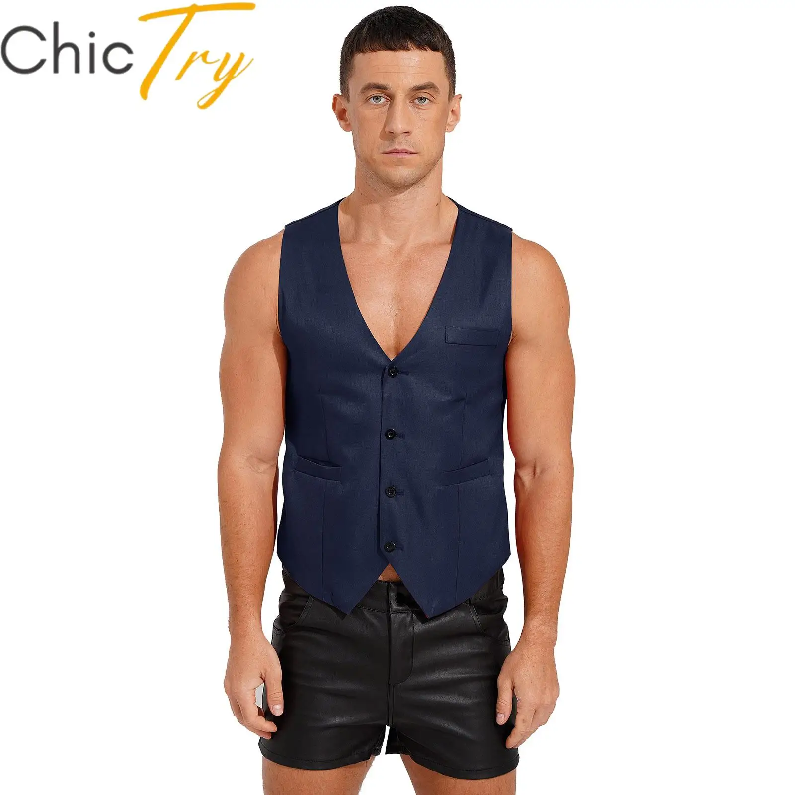 

Mens Slim Fit Suit Vests Business Casual Male Waistcoat Single Breasted Homme Formal Sleeveless Jacket Tops for Party Wedding