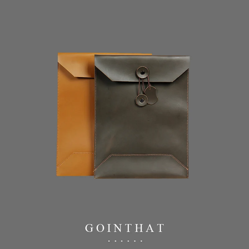 Top Genuine Leather Laptop Sleeve Bag 13 Inch Notebook Cover Business Handbag Briefcase Envelope Messenger A4 File Folder Pouch